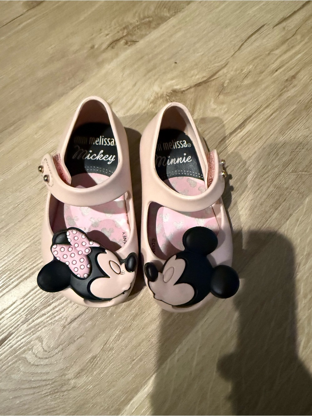 Mini Melissa Pink Mary Jane Shoes with Minnie & Mickey Accents